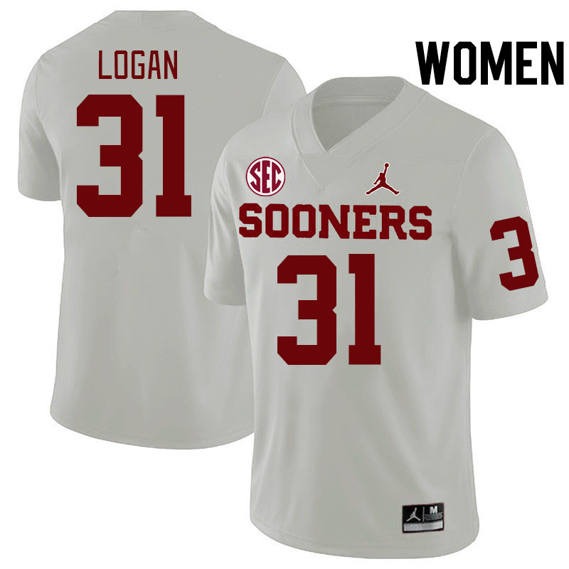 Women #31 Ashton Logan Oklahoma Sooners 2024 SEC Conference College Football Jerseys-White